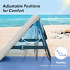 Matelas de plage pliable avec dossier réglable, transportable avec sangle de transport, coussin et sac de rangement, chaise longue résistante pour la plage, le jardin et la terrasse