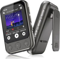 Lecteur MP3 64GB Bluetooth 5.3 avec Clip & Haut-Parleur, Lecteur de Musique Sport avec Écran Tactile et Boutons, Contrôle de Volume Indépendant, Radio FM, Extensible jusqu'à 128GB