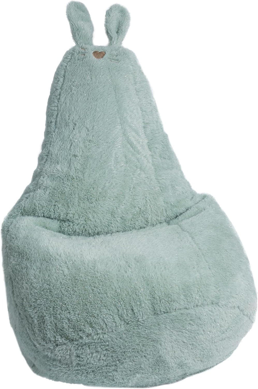 Pouf Poire Enfant Lapin – Glitter Vert – A partir de 2 Ans – Parfait pour Une Petite Pause – Design Original et Moderne – Léger – Facile à déplacer – Nettoyable