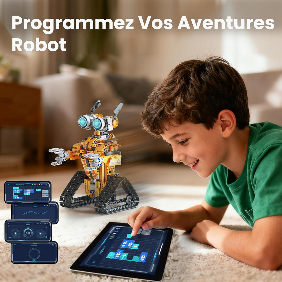 Kit de Construction Robot avec Télécommande Cadeaux pour Garçons 8-12ans, Set Robotique Technique à Programmer Jouets d'Anniversaire Enfants Adolescents-Modèle 3 en 1 à Construire avec 468PCS