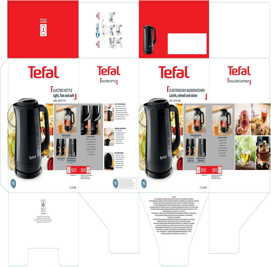 Tefal Express, Bouilloire électrique, Ébullition rapide Puissance 2400 W , Arrêt automatique , Indicateur 1 tasse , Facile à nettoyer