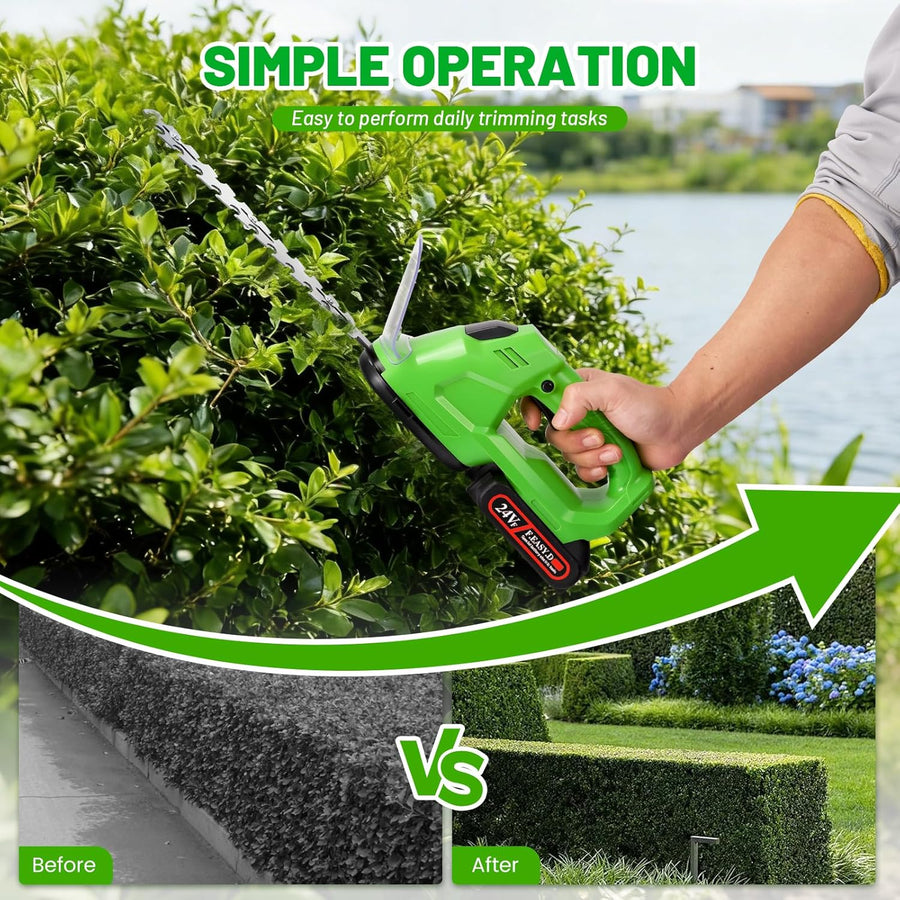 Sécateur à gazon et à arbustes sans fil 2 en 1 21 V avec tondeuse à arbustes de 19 cm, lame à gazon 10 cm, 25 000 tr/min, 2 batteries 1,5 Ah, chargeur, autonomie env. 60 min, pour jardin et pelouse