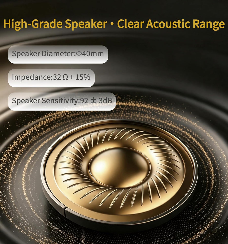 Casque Bluetooth sans Fil & Filaire, 115H d'autonomie Micro Intégré, Connexion Multipoint, Bluetooth 5.4, Câble 3.5mm, Son stéréo immersif, Confortable et Pliable, Rotation à 90°
