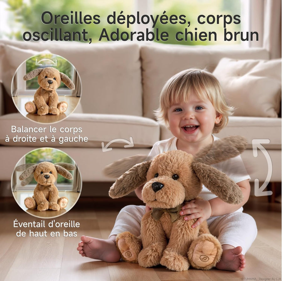 Jouet Peluche électronique Chien pour Enfants, électronique Doux Chien de Compagnie Chanteur d'oreilles, Répète ce Que tu dis Peluches et Animaux Interactifs