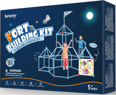 Kit de Construction de Cabane Enfant avec Jeu de Lancer, Brillent en Blue dans Le Noir-Jeux de Construction Interieur Extérieur, Châteaux, Tente Enfant, Tunnel de Jeu