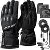 RIDEIRON Gants Moto Chauffants, CE Niveau 1 KP, Écran Tactile Chauffage jusqu'au bout des doigts, 3 niveaux, mode intelligent, batterie rechargeable 7,4 V, imperméables, modèle : MG7502H