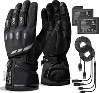 Gants Moto Chauffants, CE Niveau 1 KP, Écran Tactile Chauffage jusqu'au bout des doigts, 3 niveaux, mode intelligent, batterie rechargeable 7,4 V, imperméables, modèle : MG7502H