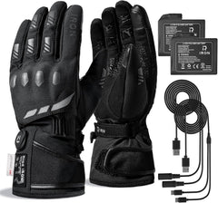 Gants Moto Chauffants, CE Niveau 1 KP, Écran Tactile Chauffage jusqu'au bout des doigts, 3 niveaux, mode intelligent, batterie rechargeable 7,4 V, imperméables, modèle : MG7502H
