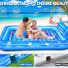 Matelas Gonflable Piscine Bouee Piscine Adulte avec Monde Marin 2 Porte-Gobelets & Dossier, 205x150CM BLEU