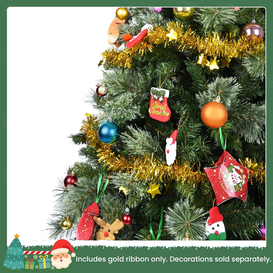Sapin de Noël Artificiel en PVC 165cm avec 800 Pointes, 3 Parties pour Montage Facile, Compact, Support Métallique