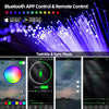 Plafonnnier LED en fibre optique Light Star, lumière en fibre de verre étoilée avec application/télécommande/mode musique, dynamo RGBW et 300 pièces x 0,75 mm x 2 m câble fibre optique