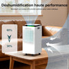 Déshumidificateur 12L/24H Idéal pour 18-24 m² (45-60 m³). Avec écran tactile, ventilation réglable, silencieux 42 dB, tuyau de vidange de 1 M