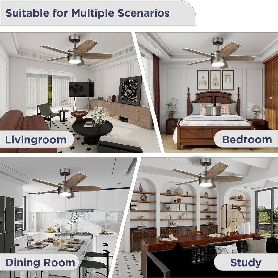 Ventilateur de Plafond 91 CM pour Petite Pièce: Moderne Avec Lumière à Intensité Variable et Télécommande - Réversible et Silencieux avec 6 Vitesses pour Petite Chambre - 230 V