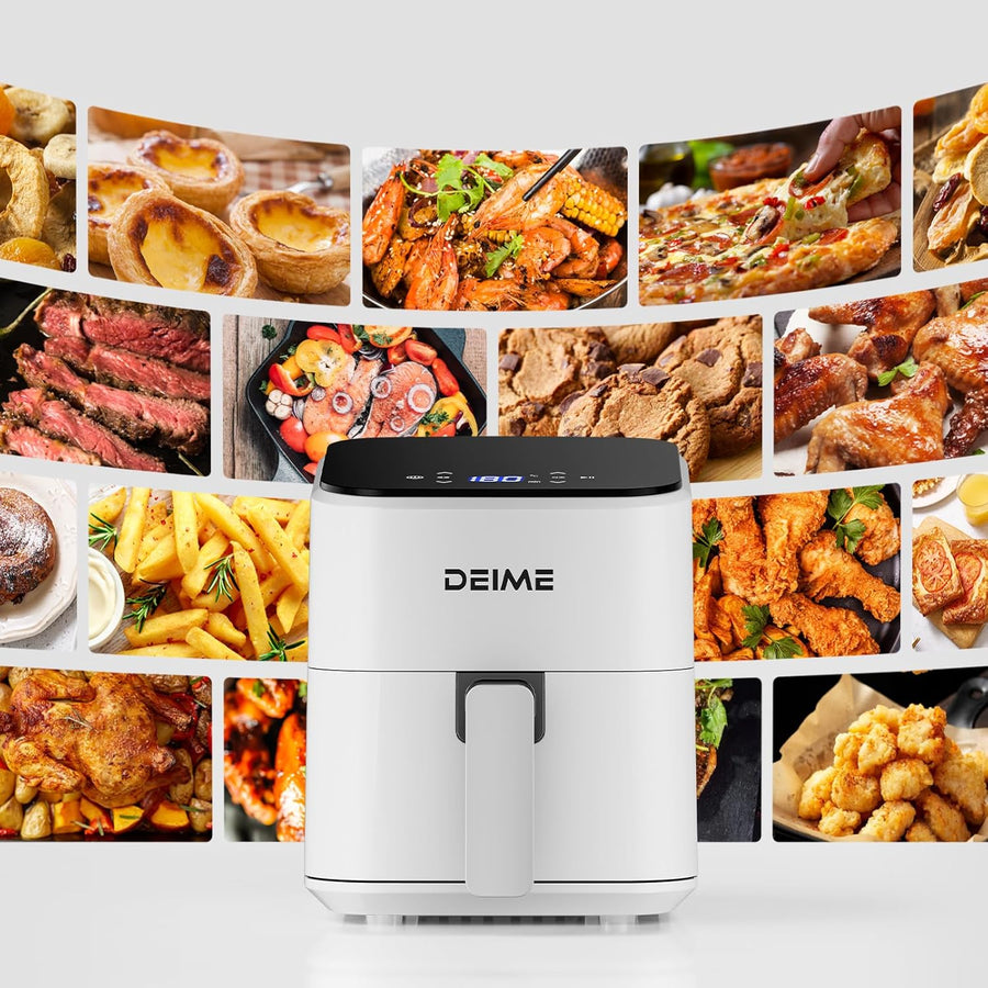 Air Fryer 2.5L Friteuse à Air Chaud Cuisson, Réchauffage, Rôtissage Mini Compacte et Silencieuse, panier antiadhésif et lavable au lave-vaisselle