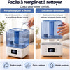 Humidificateur D'air 5L Chambre Plante, Dificateur 22dB Calme, pour 40m² mini Humidificateur d air Bebe, Minuteur 12h, Mode Sommeil, Verrouillage Enfant, Fonction Arôme, avec Hygromètre