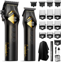Tondeuse Cheveux Hommes, 6000/8000RPM Kit Coiffeur Sans Fil Tondeuse à Cheveux Professionnel Électrique avec Écran LED, 2 Vitesses, Recharge via USB-C, Usage Domicile & Salon