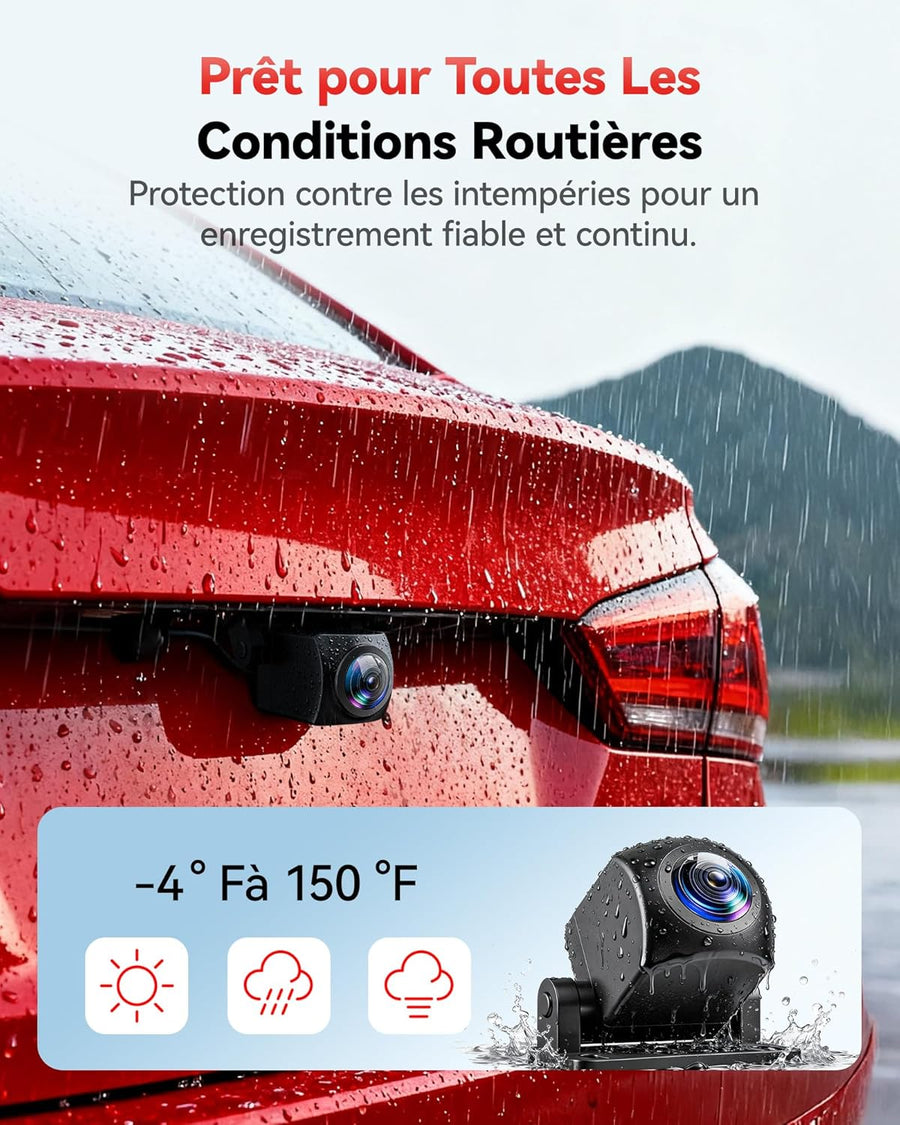 REDTIGER F7N 4K+1080P Dashcam Voiture Avant et arrière,Caméra Embarquée avec WiFi et GPS Intégrés pour Voitures,Carte SD 64G,Vision Nocturne,Mode Stationnement 24H