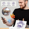 Imprimante Thermique Portable Sans Encre 300 DPI Bluetooth Sans Fil Thermocopieur Tatouage Compatible Android et iOS BLANC