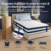 Matelas 120x200, 26 cm Hybride à Ressorts Ensachés et Mémoire de Forme Soutien Mi-Ferme, Confort Rafraîchissant, Isolation des Mouvements, Tissu 3D Respirant, Bords Renforcés, Matelas en Boîte