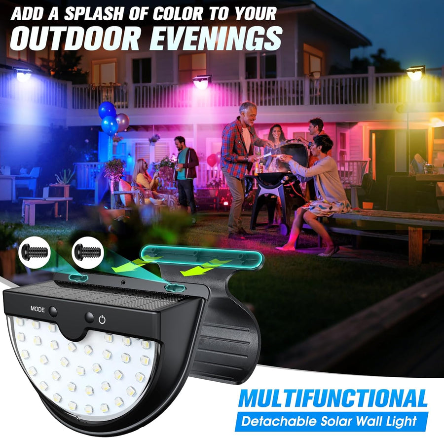 Lumiere Piscine Hors Sol Solaire, Lampe Piscine LED Etanche à RGB Couleur Changeant, 2025 Amélioré Eclairage Piscine avec 10 Modes de Lumière, LED Piscines Sans Fil
