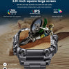 Montre Connectée Homme 2.01'' HD Smartwatch Militaire avec Appels Bluetooth Torche LED 650mAh 150+ Mode Sportifs Surveiller Cardio Podometre Sommeil, Fitness Tracker pour iOS Android