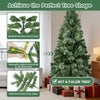 Sapin de Noël Artificiel en PVC 165cm avec 800 Pointes, 3 Parties pour Montage Facile, Compact, Support Métallique