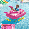 Flotteur de piscine pour enfants avec canon à eau, jouets gonflables extra épais de 0,35 mm pour garçons et filles de 3 à 6 ans, flotteurs de piscine robustes avec siège rembourré pour bataille ROSE