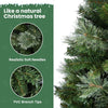 Sapin de Noël Artificiel en PVC 165cm avec 800 Pointes, 3 Parties pour Montage Facile, Compact, Support Métallique