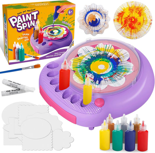 Kit Machine à Faire Tourner la Peinture pour Enfants Ensemble Loisirs Créatifs