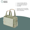 Sac à Langer 23L Quotidien Nombreux Rangements Pochette Amovible 3L 6 Accessoires Inclus Matelas à Langer Pochette Isotherme Pochette Tétine VERT