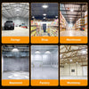 Projecteur LED UFO 150W Garage Atelier 22500LM Éclairage pour Atelier 4000K 120°Éclairage IP65 Lampe Industrielle Dimmable 90W/120W/150W Usines Entrepôts de Construction Garage