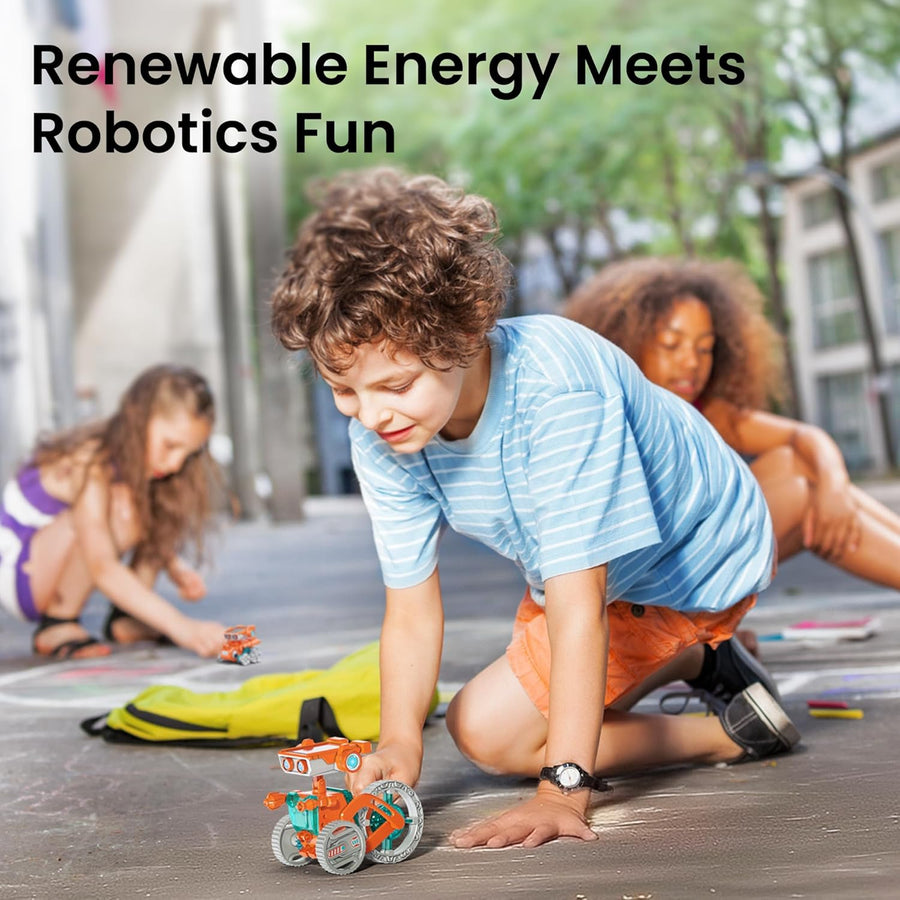 Robot Solaire 15 en 1 pour Enfants Jeux de Construction Jouets, Double Entraînement Solaire et Batterie 212 Pièces