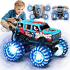 Monster Truck Dinosaure avec pneus lumineux, rotation à 360° et marche 100 min de temps de jeu, 1/20 monstertruck télécommandé avec musique, voiture télécommandée Dino 2,4 GHz à partir de 3, 4, 5