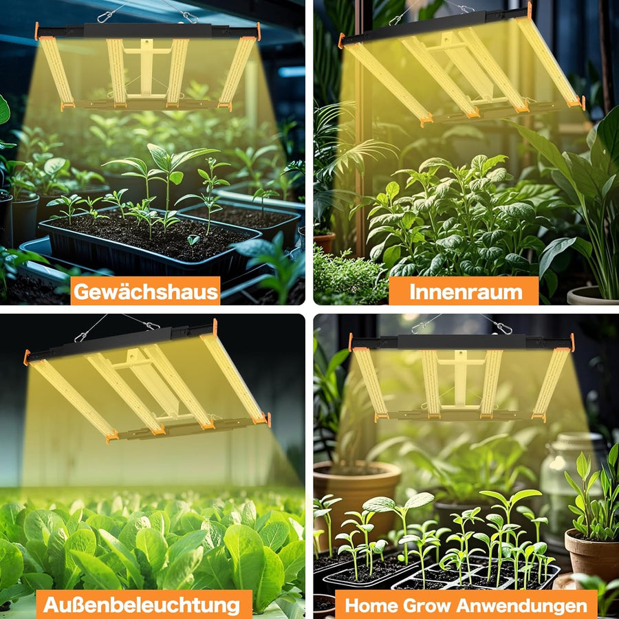Lampe de Culture LED 320W pour Plantes Intérieur, Spectre Complet Diodes Samsung, Couverture 60x60cm, Dimmable/Enchaînable - Serre Germination Croissance Floraison