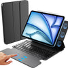 Clavier pour iPad Air 11" M2/M3 & Air 5/4 gén & Pro 11" (2018-2022,1/2/3/4 gén) avec Pavé Tactile à Surface complète, Protection du Stylet et de l’Objectif pour Travail Voyages AZERTY