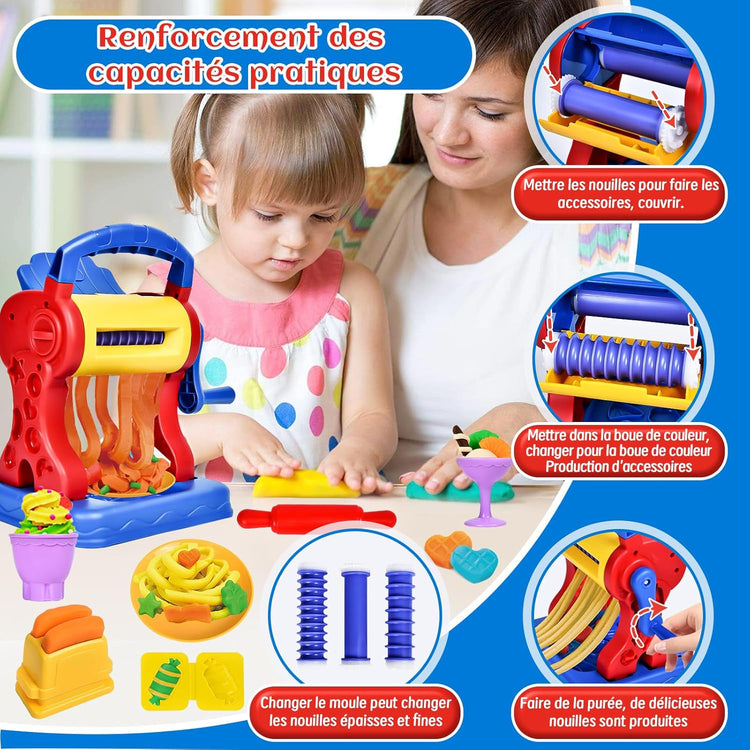 Set Pate A Modeler pour Enfants Création Hamburgers Pâtes Crème Glacée Accessoires et x12 Pots