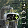 Ordinateur d'irrigation 2 Sorties avec entrée et Sortie en Laiton, Retard de Pluie, Mode d'arrosage Automatique et Manuel, Programmateur d'Arrosage Extérieur pour Jardin, pelouse, Ferme