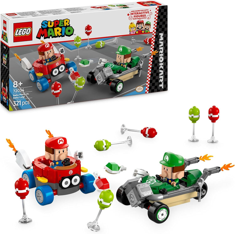 LEGO Super Mario : Mario Kart – Bébé Mario Contre Bébé Luigi 2 Voitures de Course et 2 Figurines Collector Nintendo 72034