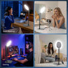 Lumière vidéo LED avec support pour téléphone portable, lampe vidéo avec 3 modes de couleur et 5 niveaux de luminosité, lumière clé alimentée par USB pour vidéoconférences