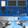 Lampadaire Solaire Exterieur, lumière solaire extérieure Crépuscule à l'Aube IP68 éclairage 6500K inondé LED étanche Projecteur Solaire Puissant pour Rue, Garage, Parking
