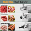 Hachoir a Viande, 2000W Hachoir Electrique avec 3 grilles en acier inox, Kubbe et tubes de Remplissage de Saucisses, hachoir pour hamburgers