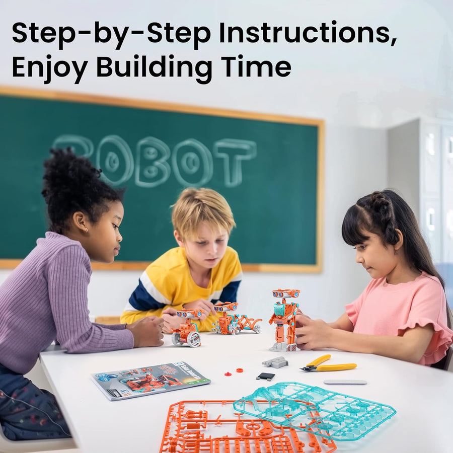 Robot Solaire 15 en 1 pour Enfants Jeux de Construction Jouets, Double Entraînement Solaire et Batterie 212 Pièces