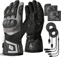 Gants Moto Chauffants Taille L, CE Niveau 1 KP, Écran Tactile Chauffage jusqu'au bout des doigts, 3 niveaux, mode intelligent, batterie rechargeable 7,4 V, imperméables, modèle : MG7501H