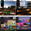 Lot de x6 Home WIFI Spot LED Encastrable Extérieur Ø45MM 12V RGBW+IC Couleur Dynamique Etanche IP67 Spots à Encastrer Extérieur pour Terrasse Bois,Patio, Chemin, Mur, Jardin, Décoration