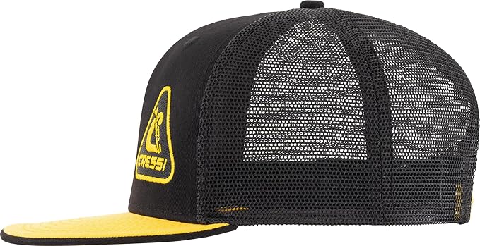 CRESSI Cap - Casquette avec Visière Sportive et Fonctionnelle, Noir/Jaune, Taille Unique Unisex