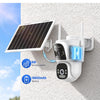 Ctronics 4G LTE AOV Camera Exterieur sans Fil Solaire, Camera sans WiFi Caméra de Surveillance Extérieur à Double Objectif 2K, Suivi Automatique, Enregistrement 24/7, Détection IA, Camera Carte Sim