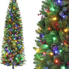 GarveeTech Sapin de Noël Artificiel 230 cm con Luces LED cálidas y Multicolor – Ramas de PVC – Soporte metálico – piñas, Frutos Rojos