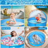Piscine Bebe avec Pare Soleil 4 en 1, Tente Anti UV Bébé FPS 50+, Tente de Plage Bebe avec Moustiquaire, Pop-Up Piscine de Plage, Petite Piscine Bebe pour Pique-Nique, Jardin