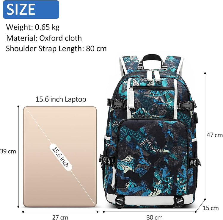 Sac à Dos Portable de Voyage Hommes Sac à Dos pour 14 Pouces Ordinateur Cartable avec Port de Chargement USB