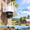 Ctronics AOV 3K Caméra de Surveillance 4G Solaire Exterieur Sans Fil,IP66 Enregistrement 24/7,Suivi Auto ,Détection Humaine 30m, 14400mAh,Panneau 6W, Farb/IR Nachtsicht,TF 128 Go / Cloud / FTP